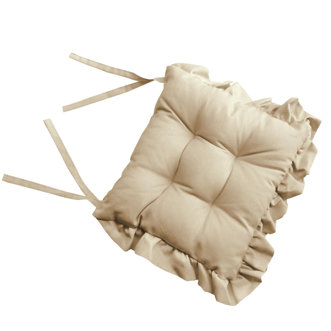 Cuscino coprisedia morbidone Mary con volant nocciola Marino fa