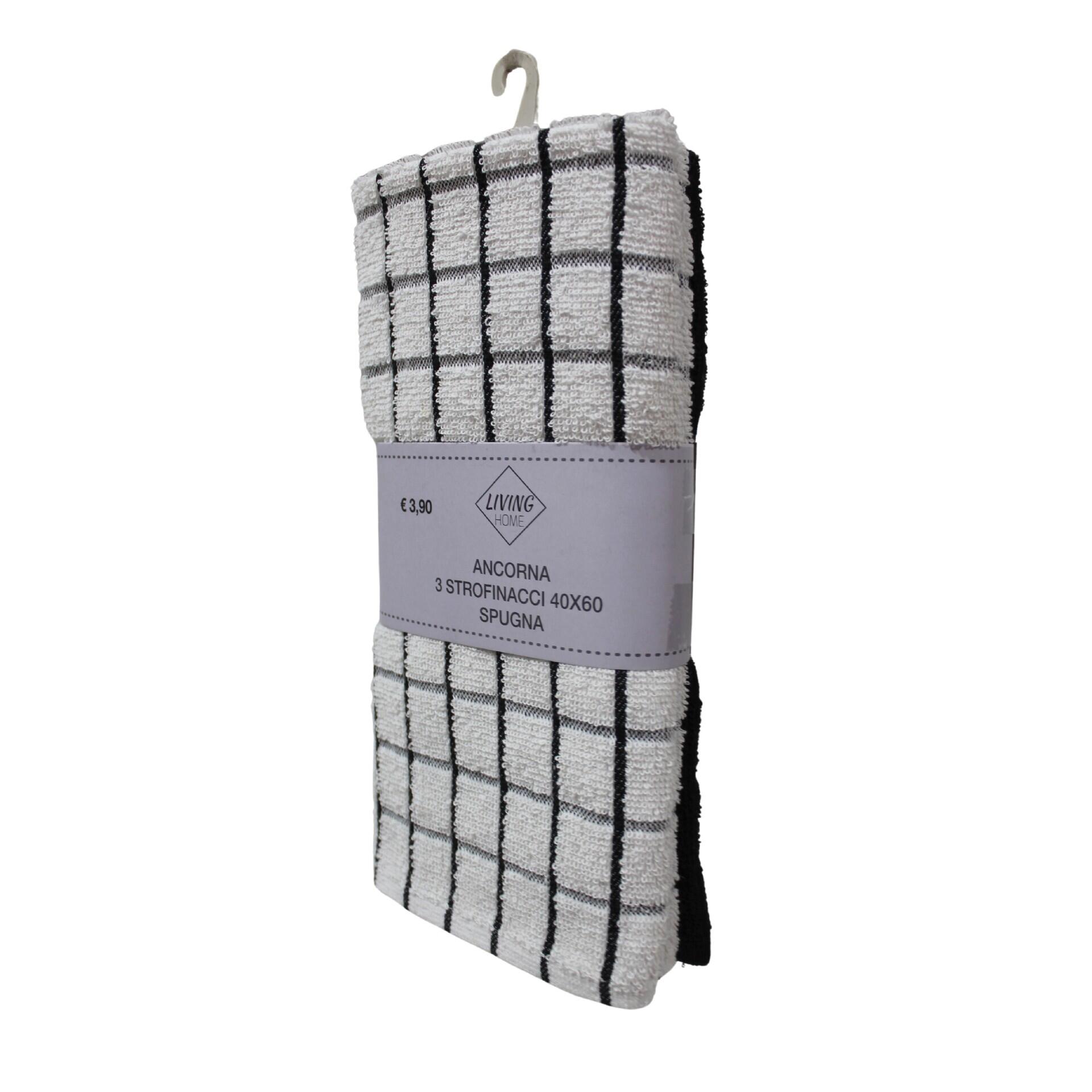 Set Strofinacci Da Cucina In Puro Cotone Blu, THE TOWEL HOUSE, 2 Pezzi: Canovaccio 38x63,5 Cm E Strofinaccio 30,5x30,5 Cm, Assorbenti E Asciugatura Rapida
