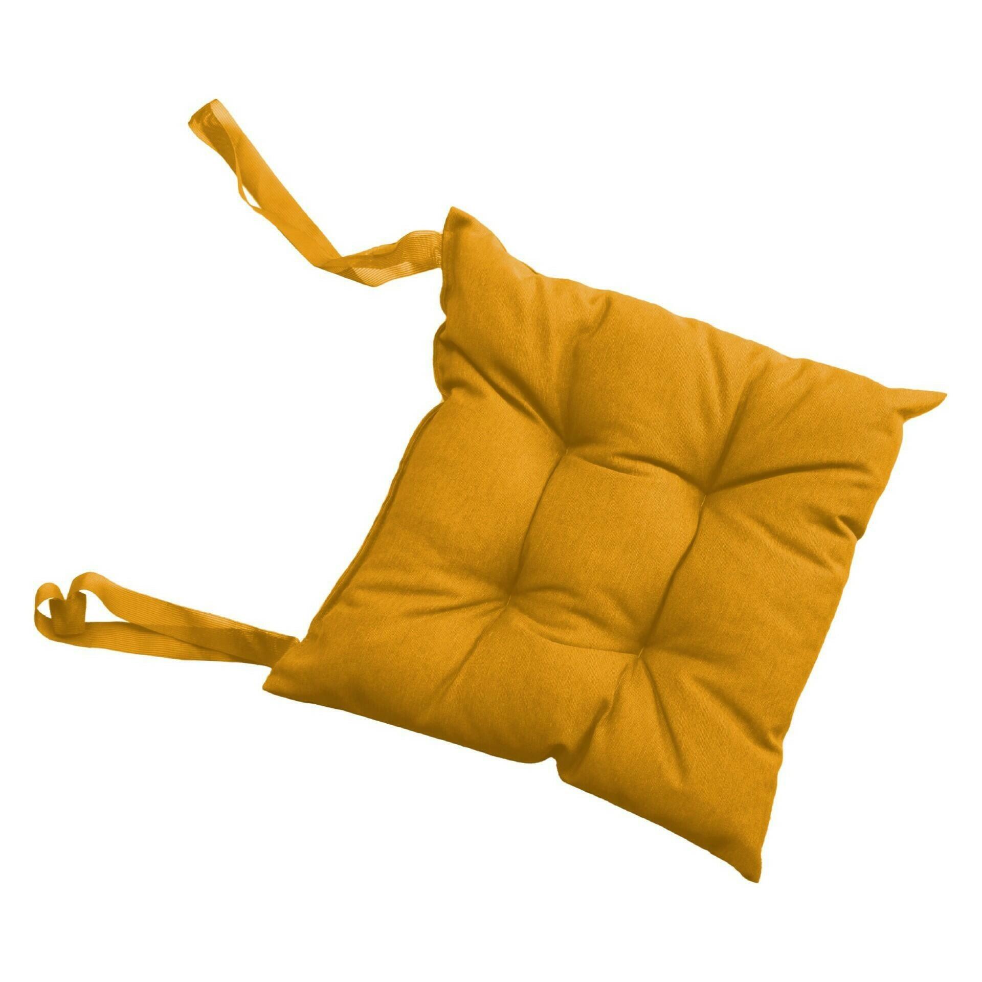 Set Di 6 Cuscini Per Sedie Con Stampa Girasoli - Imbottiti E Sfoderabili Con Alette Ed Elastici