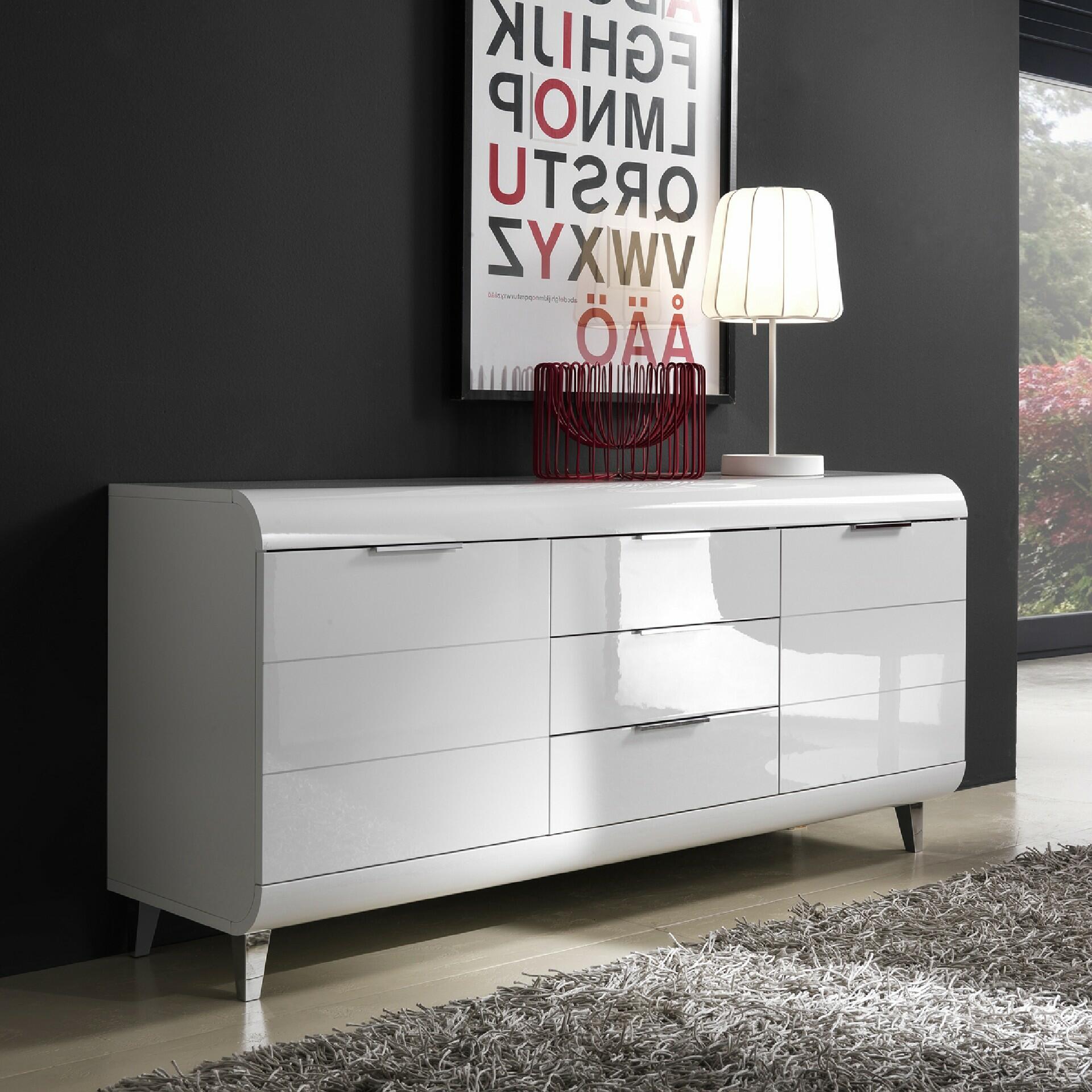 Madia moderna Vega bianca lucida con 2 ante +... Marino fa Mercato