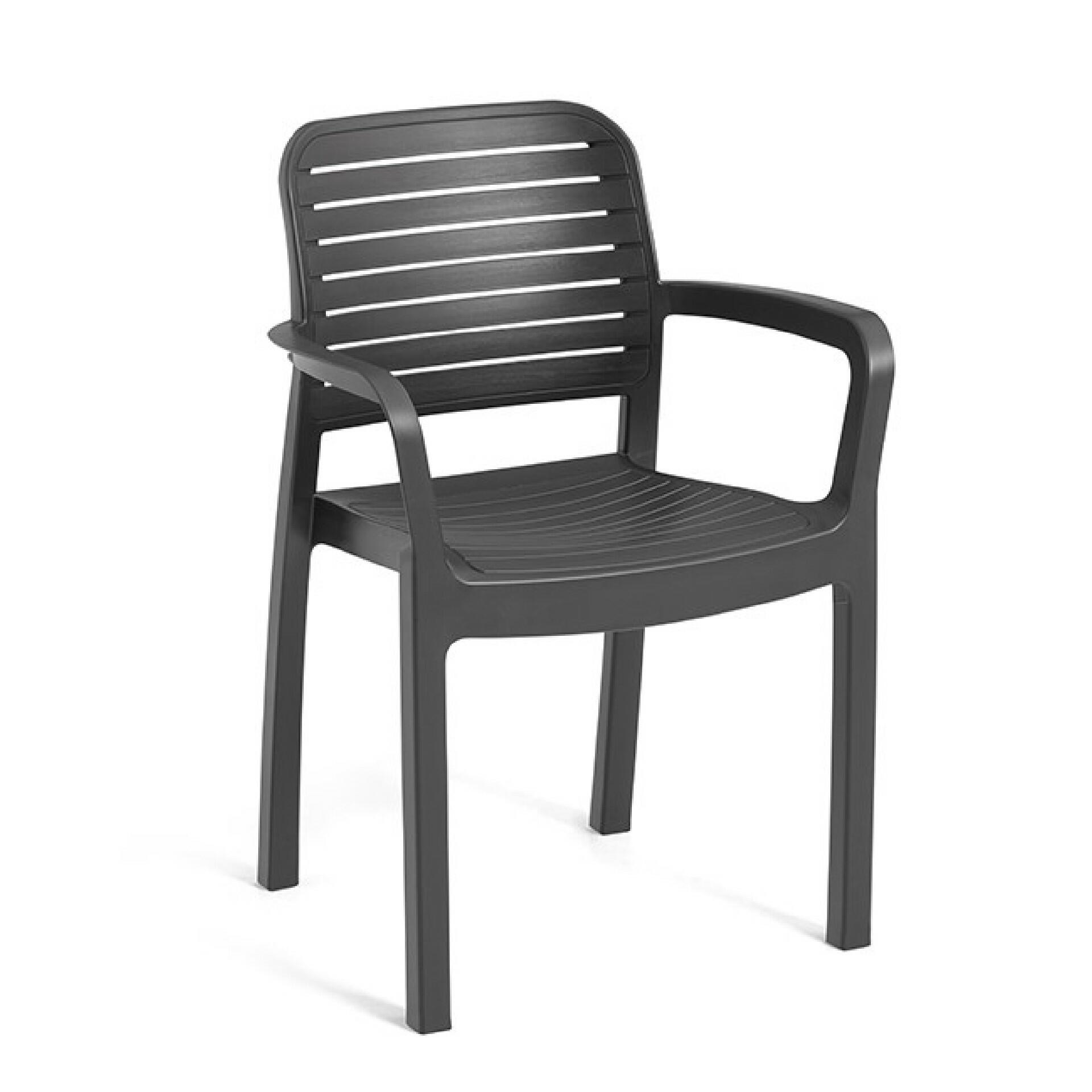 Set 6 Sedie Da Esterno Keter Elisa Grafite - Zero Assemblaggio, Resistenti Alle Intemperie - Foto 2