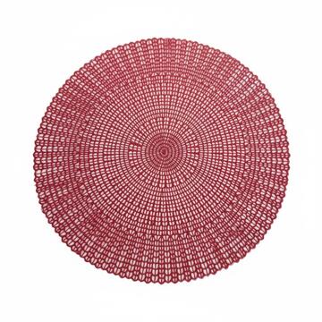 Tovaglietta Americana Rotonda Rossa d 38 cm - Sottopiatto - Motivo Traforato