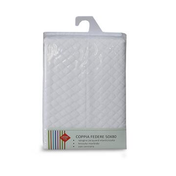 Coppia Federe 50x80 cm in Spugna Jacquard Elasticizzata con Cerniera