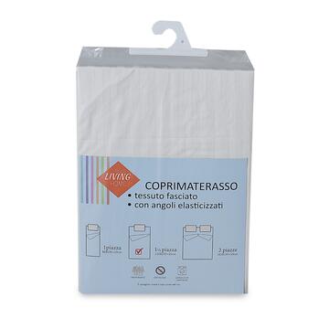 Coprimaterasso Fasciato Bianco Letto da 1 Piazza e Mezzo 125x195 cm con Angoli Elasticizzati - Traspirante e Antiacaro