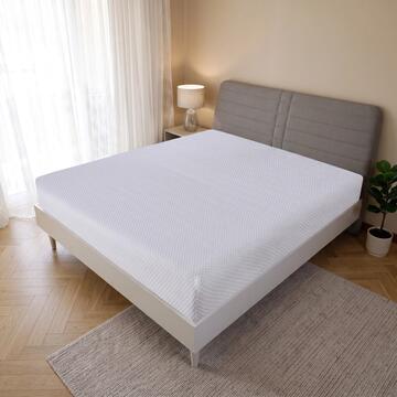 Coprimaterasso Jacquard Bianco Letto Matrimoniale 180x190 cm con Angoli Elasticizzati - Traspirante e Antiacaro