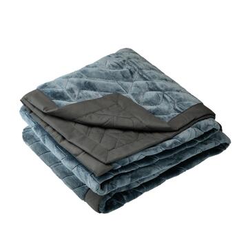 Coperta Trapuntata Blu e Nera 210x140 cm - Marino fa Mercato