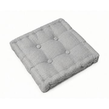 Cuscino Quadrato Box Grigio 40x40 cm in Cotone con Imbottitura in Poliestere