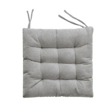 Cuscino per Sedia Dery Grigio 40x40 cm con Laccetti