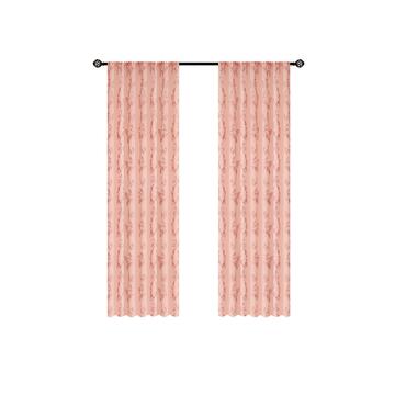 Coppia Tende Ricamo 60x240cm Rosa