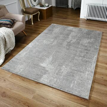 Tappeto soggiorno Omega moderno con pelo corto grigio 80x150