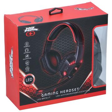 Cuffie Gaming 1.5M con microfono LED rosso