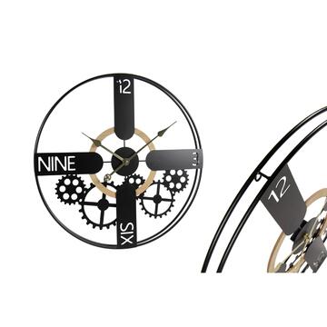 Orologio JDM Moderno Nero in Metallo con Motivo Ingranaggi 60cm