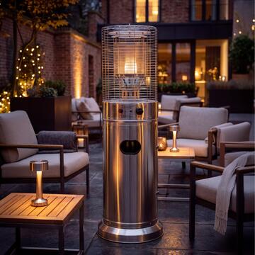 Patio Heater a Gas Atlas Inox - 11 kW, 20 mq Riscaldabili - con Accensione Elettronica