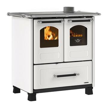 Stufa a legna Family con forno 4,5, bianca