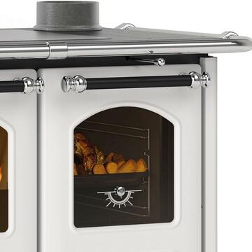 Stufa a legna Family con forno 4,5, bianca