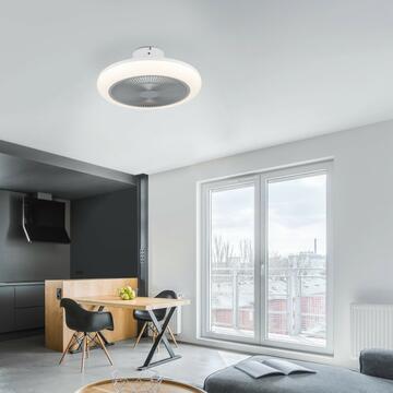Ventilatore da sffitto con luce a LED Kostrena bianco/grigio 45,5 cm - Eglo