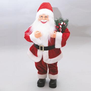 Babbo Natale con Rametto Verde h 50 cm - Soprammobile - Decorazione Natalizia Babbo Natale con Rametto Verde h 50 cm - Soprammobile...
