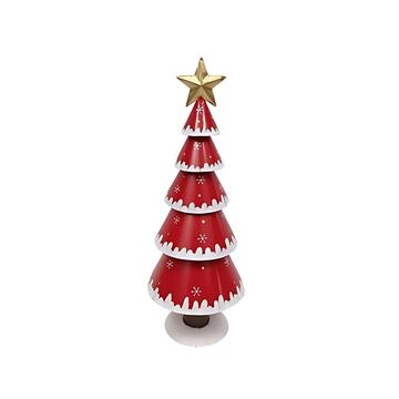 Albero di Natale in Latta h 33 cm - 12x12 h33 cm - Rosso e Bianco - Decorazione Natalizia Albero di Natale in Latta h 33 cm - 12x12 h33 cm -...