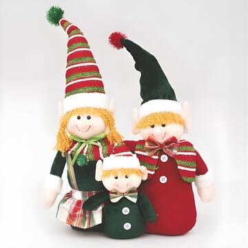 Set Famiglia di Elfi di Natale - 35x32 cm - Soprammobile - Decorazione Natalizia Set Famiglia di Elfi di Natale - 35x32 cm - Soprammobile...