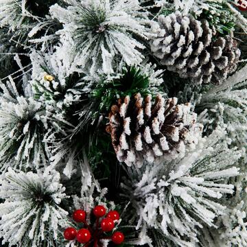 Trancio/Ramo Innevato di Pino Verde Artificiale di Natale 25x200 cm - Decorazione Natalizia - Addobbo di Natale - con Pigne e Bacche Rosse Trancio/Ramo Innevato di Pino Verde Artificiale di Natale 25x200 cm - Decorazione Natalizia - Addobbo di Natale - con Pigne e Bacche Rosse