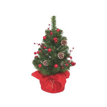 Alberino di Natale Artificiale Verde con Bacche e Pigne h 50 cm - Decorazione Natalizia