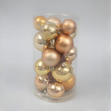 Palline di Natale Assortite 20 Sfere - Oro - Lucide e Opache - per Albero di Natale - Decorazioni Natalizie