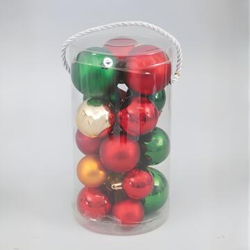 Palline di Natale 20 Sfere - Colori Assortiti - Lucide e Opache - per Albero di Natale - Decorazioni Natalizie