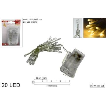 Luci di Natale led bianco caldo con batteria 1,4mt Marino fa Mercato