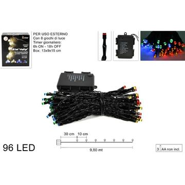 Catena di luci natalizie a LED multicolor con batteria,... - Marino fa Mercato