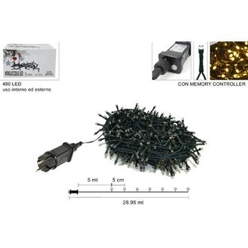 Luci di Natale 480 LED bianco caldo 28,95mt