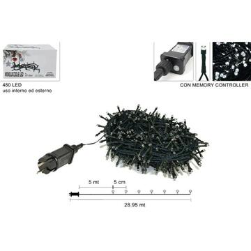 Luci di Natale 480 LED bianco freddo 28,95mt