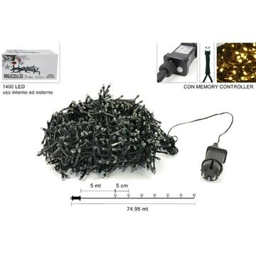 Luci di Natale 1400 LED bianco caldo 74,95mt