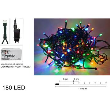 Luci di Natale 180 LED multicolor 13,95mt