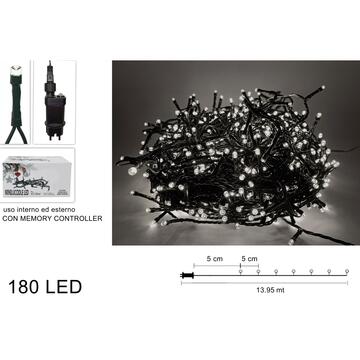 Luci di Natale 180 LED bianco 13,95mt
