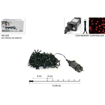 Luci di Natale 180 LED rosso 13,95mt