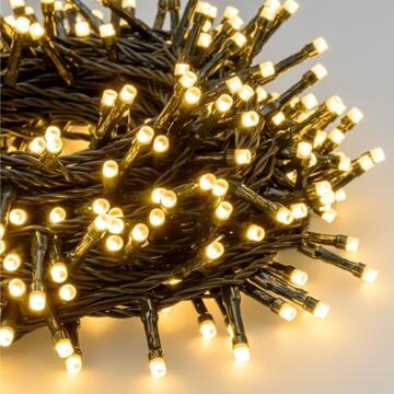 100 Luci Led Bianco Caldo di Natale - mt 5+5 cavo - per Interno ed Esterno - con Giochi di Luce