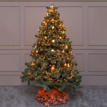 100 Luci Led Bianco Caldo di Natale - mt 5+5 cavo - per Interno ed Esterno - con Giochi di Luce