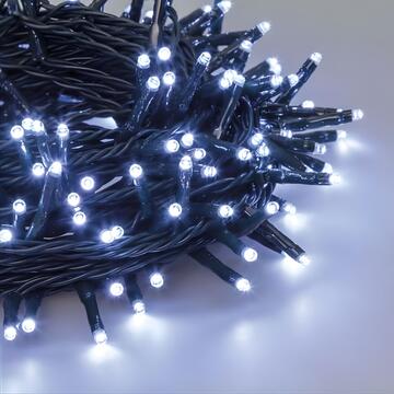 300 Luci Led Bianco Freddo di Natale - mt 12+5 cavo - per Interno ed Esterno - con Giochi di Luce
