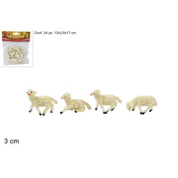 Pecorelle per il presepe 24 pz. 3 cm