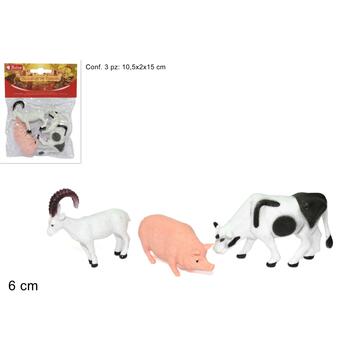 Animali per presepe 3pz. mucca, maiale e capra