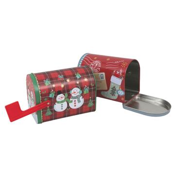 Scatola di Latta a Forma di Cassetta della Posta - Fantasie Assortite - Scatola Regalo per Dolci, Biscotti di Natale, Macarons
