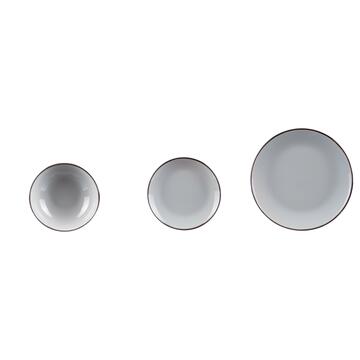 Servizio piatti 18 pz. ceramica grigio