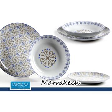 Servizio di piatti 18 pz Marrakech Oro/Blu