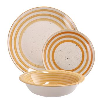 Servizio Set Navy 18 Piatti in Ceramica con Righe - Arancione Marino fa Mercato