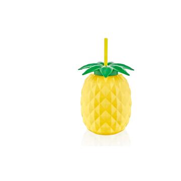 Bicchiere Ananas 800ml con Cannuccia 12x25cm