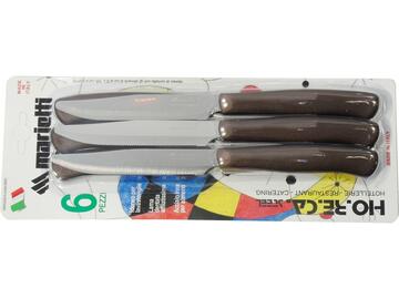 Set da 6 coltelli da bistecca HORECA colore Marrone.Particolarmente indicato per i ristoranti Marino fa Mercato