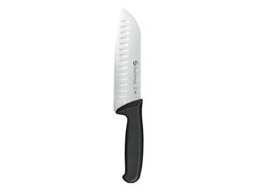 Coltello santoku con manico nero, da 18 cm.