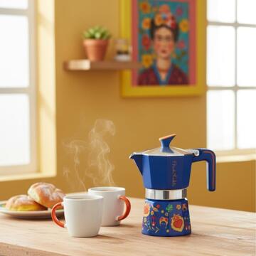 Caffettiera Blu Frida Kahlo 2 Tazzine di Caffè, Moka... - Marino Fa Mercato