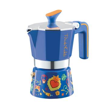 Caffettiera Gialla Frida Kahlo 3 Tazzine di Caffè, Moka di Design Italiano