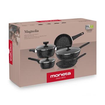 Batteria 8 pz Moneta Magnolia Stone Black - per Tutti i Fuochi